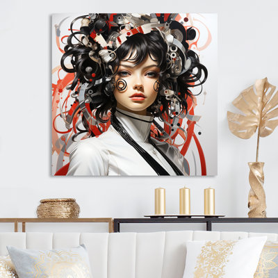 Coloré, rêve numérique, femme cybernétique, portrait - mode, art métallique