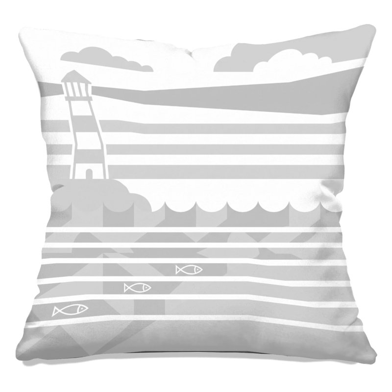 Coussins L 42, 18 x 18 pouces, Gris blanc clair