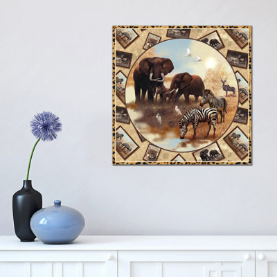 Safari Square Circle - Wrapped Canvas Print