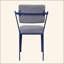 Chaise de bureau rembourrée grise et bleue-12774812