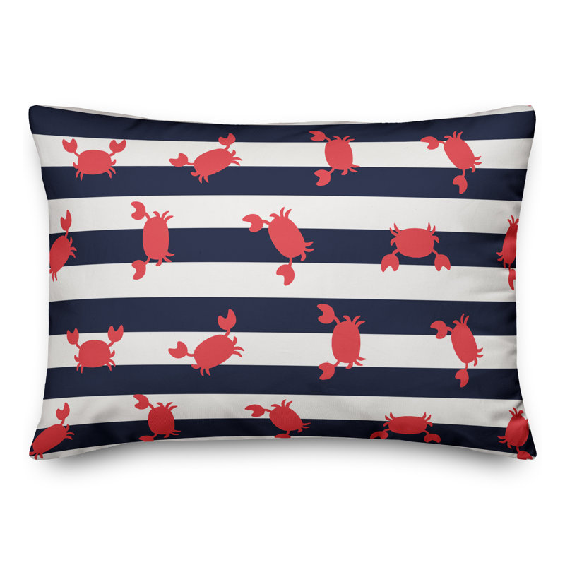 Outdoor Throw Pillow, No Fill, Blue/Red/White