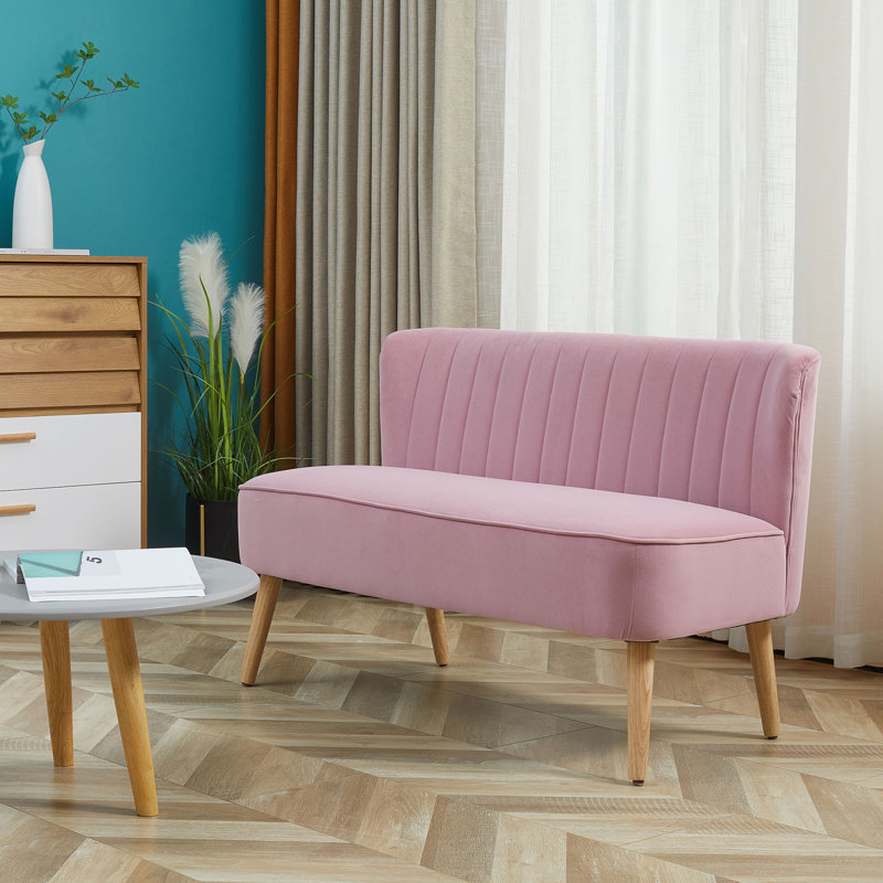 Maxen 2 Seater Loveseat, Pink, Linen