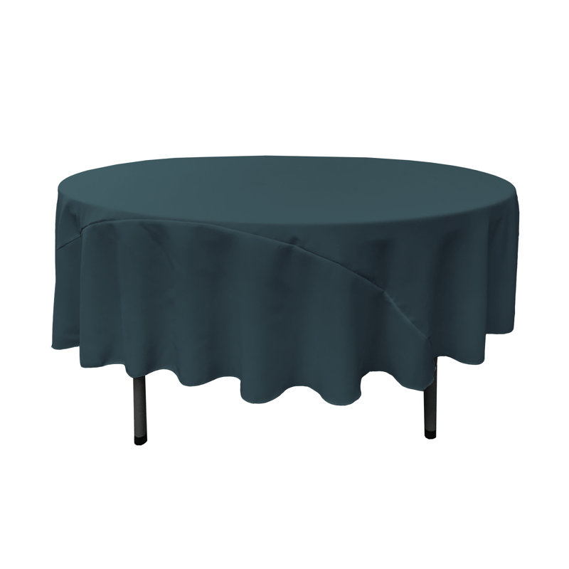Nappe unie de couleur unie - Basics by Wayfair ™, Noir sarcelle, Rond de 90 po