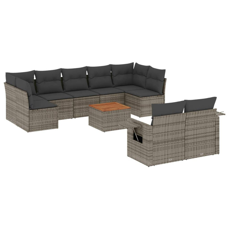 Vidaxl Garden Sofa Set Grey, Dark Grey