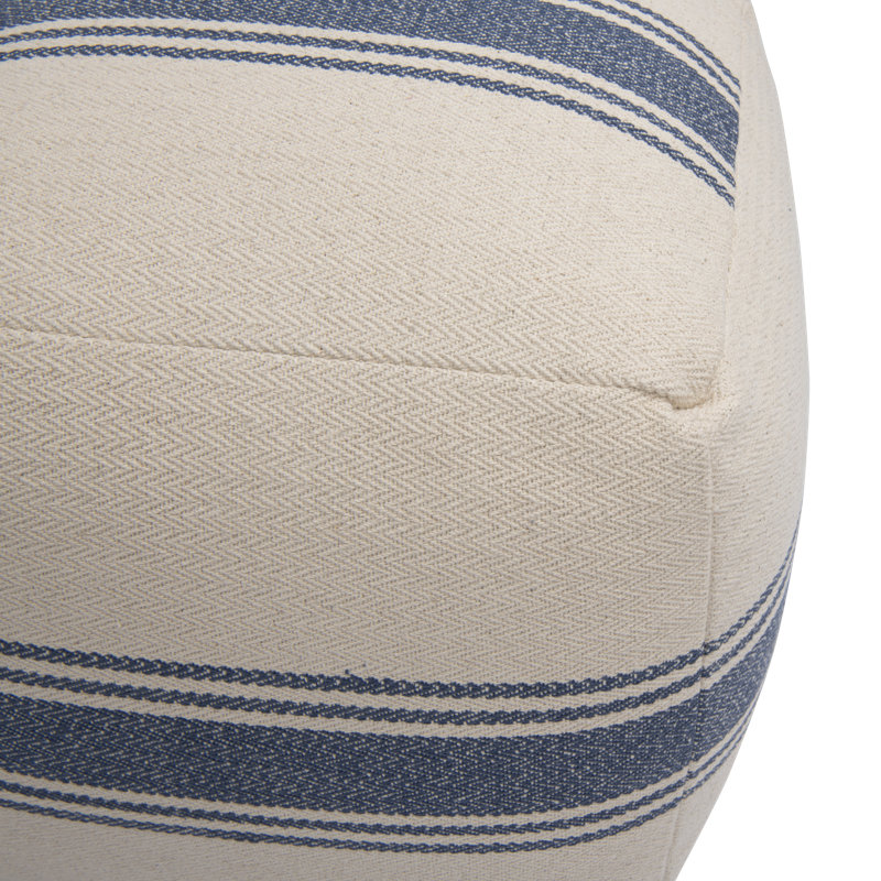Pouf rayé carré en toile