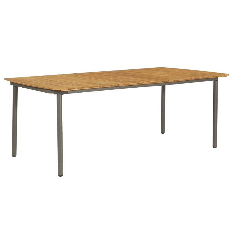Rickardsville Patio Table 78.7"x39.4"x28.3" Solid Acacia Wood and Steel