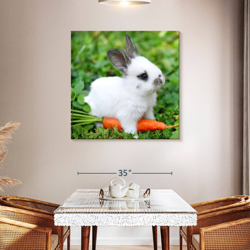Crowle Baby Rabbit With Carrot, 39" H x 39" W