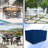 Square Outdoor Dining Table and Chair Cover for Patio Furniture with Air Vent & Drawstrings, Water-Resistant, UV & Tear Resistant Patio Furniture Cover-1604221829-1604221853