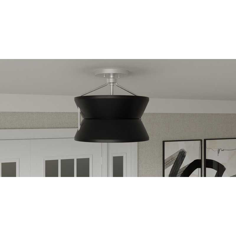 Montz 2-Light Brushed Nickel Semi-Flush Mount Light
