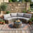 Outdoor Patio Furniture  Half-Moon Sectional Round Patio Furniture Set Sofa