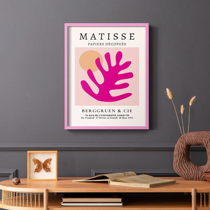 Matisse CLIV Framed Print - Solid Wood, 28" H x 22" W, Brown