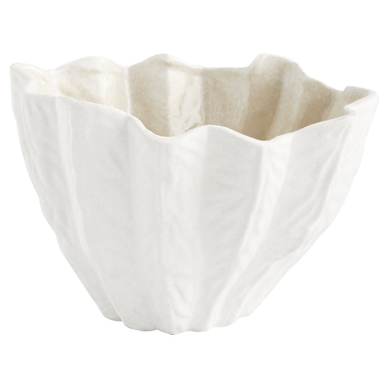 Chloris Ceramic / Porcelain Decorative Bowl, 9.5" H x 14" W x 14" D