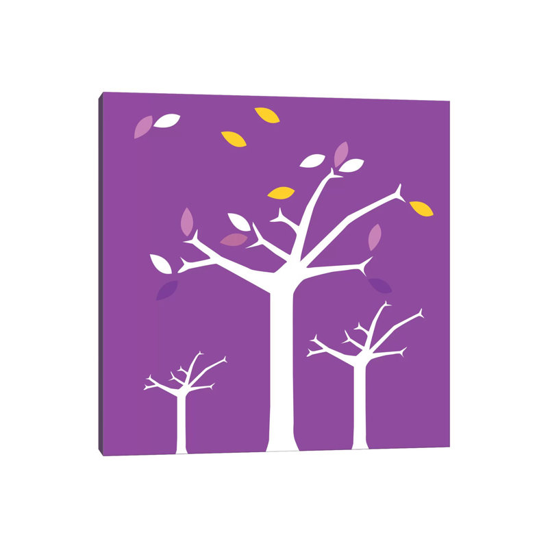 Autumn Trees Purple by 5by5collective - Wrapped Canvas Gallery-Wrapped Canvas Giclée, 45.72cm H x 45.72cm W