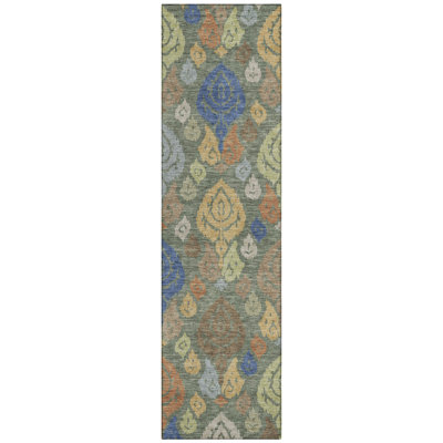 Machine Washable Indoor/Outdoor Chantille ACN2460 Damask Rug