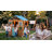Outdoor Playhouse, Wood Kids Playhouse Cottage with Snack Bar, Half Door, Windows, Flowerpot Holders, Chalkboard, Tossing Game for Backyard, Imaginative Play, for Kids Age 3-6