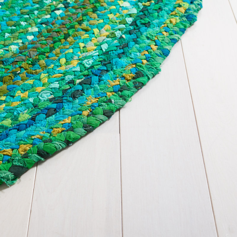 Cotton Hand Woven Area Rug, Oval 122 x 183 cm