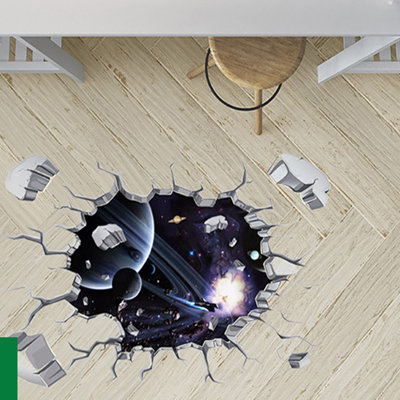 Hole Breaking Wall Sticker  Spaceship Sticker
