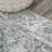 Pavel Distressed Medallion Low-Pile Machine-Washable Light Gray/Blue Rug-1938591036