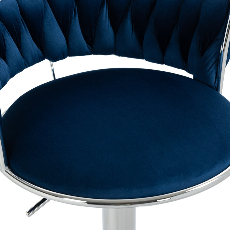 Tabouret de bar Christal, Marine, Argent argent