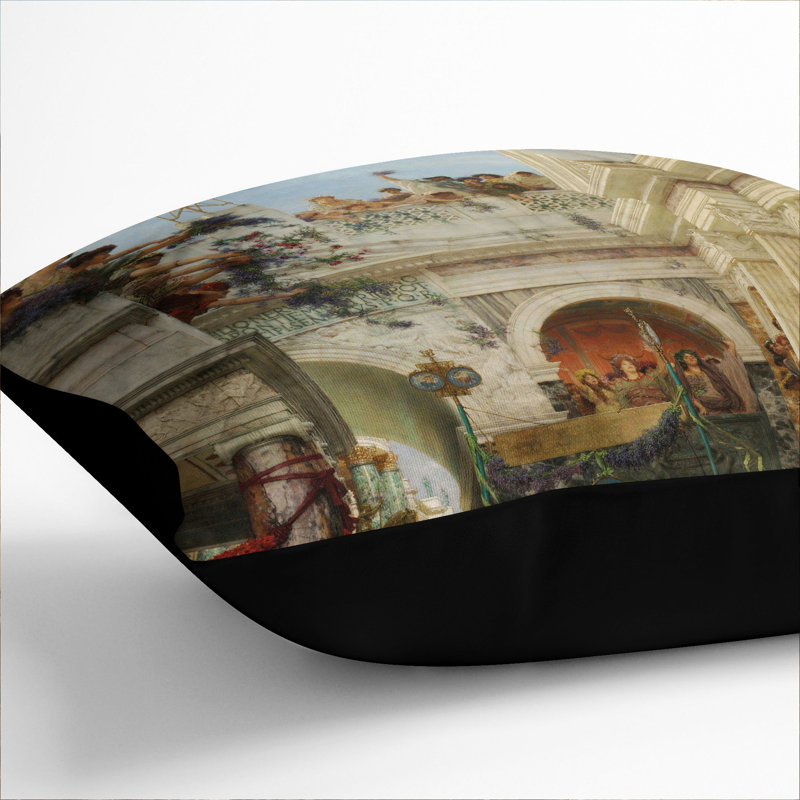 Spring Scatter Cushion, 40cm H x 40cm W x 15cm D, Black