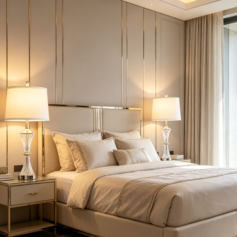 28" Glass Bedside Table Lamps with Type-C, USB-A & Outlet, Bulbs Included