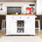 Kitchen Island with 2 Matching Bar Stools, Built-in Outlets and Ample Storage-1908676550