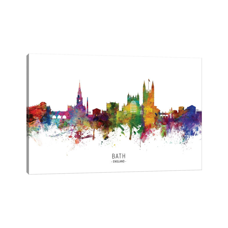 Bath England Skyline by Michael Tompsett - Wrapped Canvas Print, 20.32 cm H x 30.48 cm W