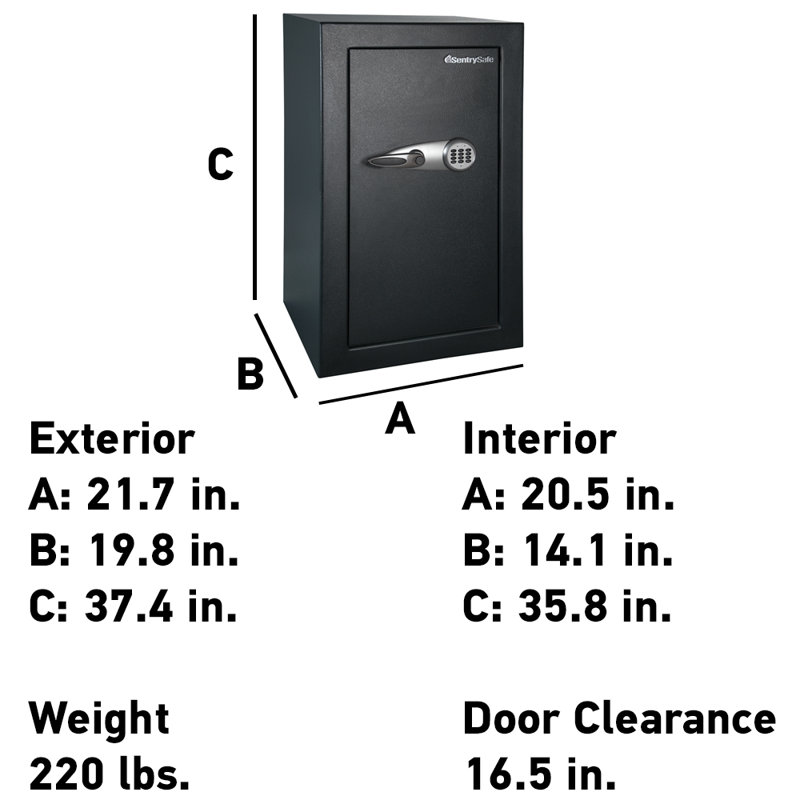 Security Safe Lock, 37.7" H x 21.7" W x 19.8" D