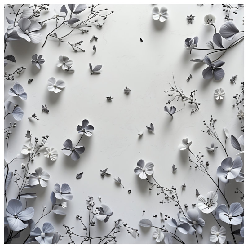 Rideau de douche en papier - Fleurs, 70in W x 84in H