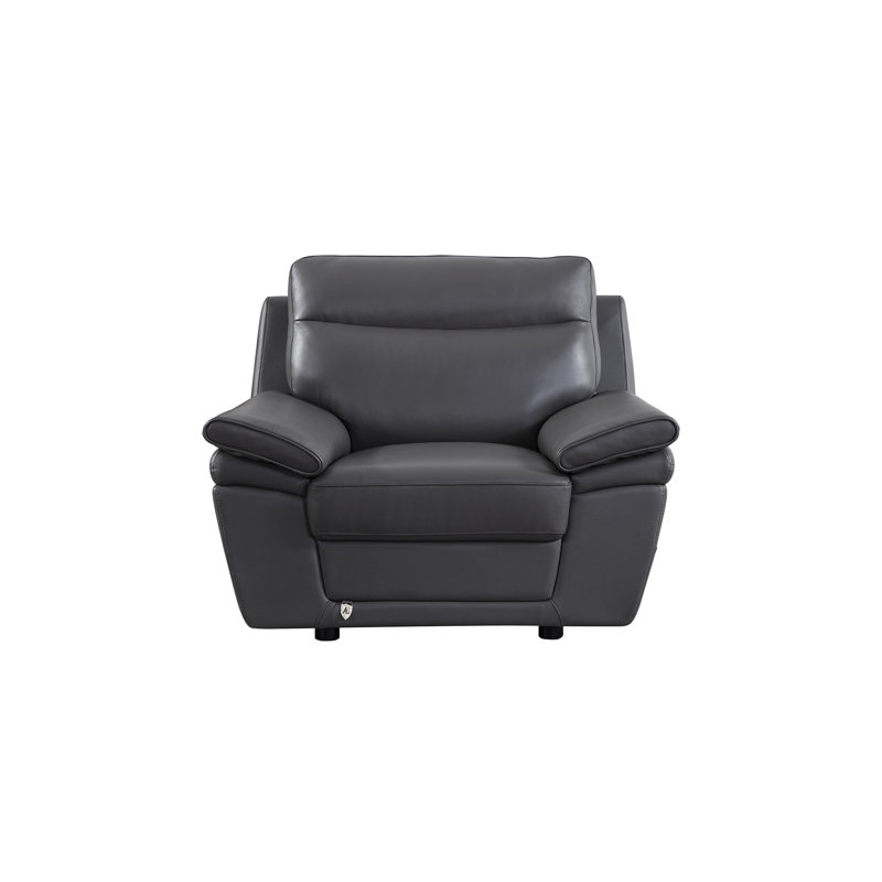Fauteuil large Navya de 121,92 cm, Faux cuir gris