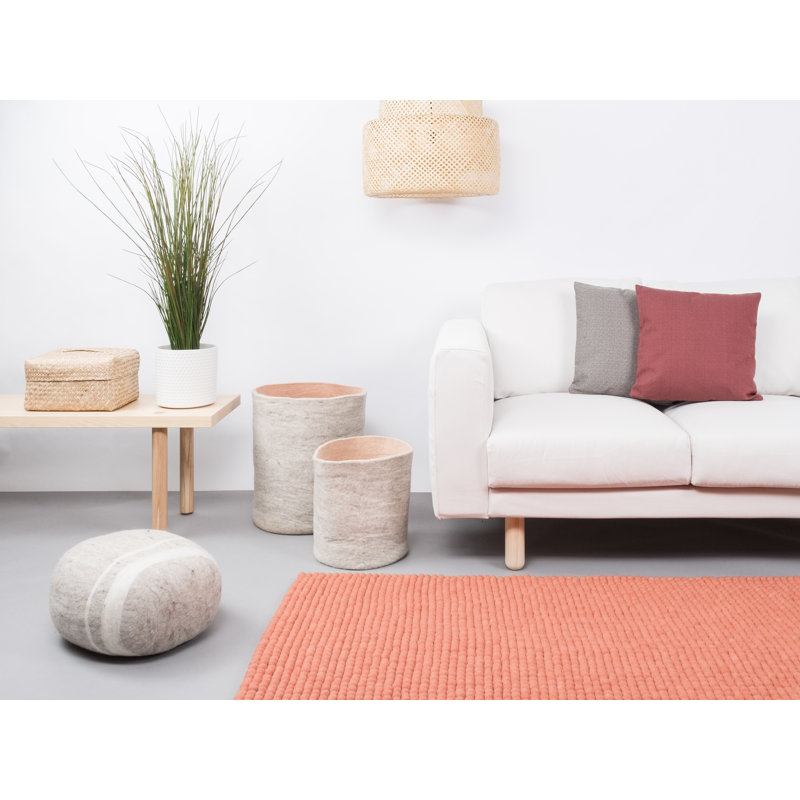 Round Wool Hand Woven Area Rug, Rectangle 120 x 170cm
