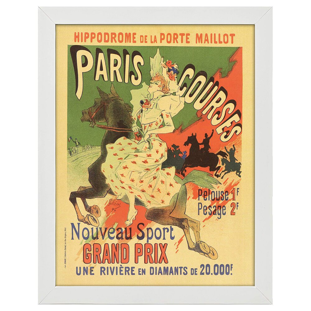 Leinwandbild Vintage Artistic Poster Paris Courses