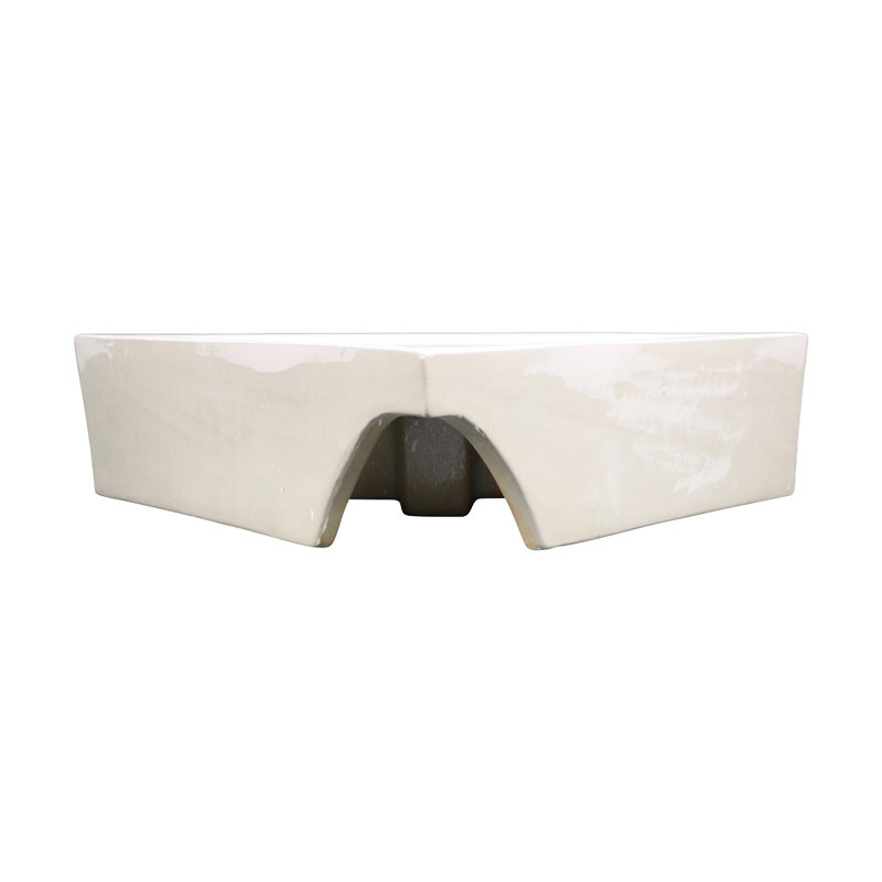 Lavabo de salle de bain vasque de coin en porcelaine avec trop-plein