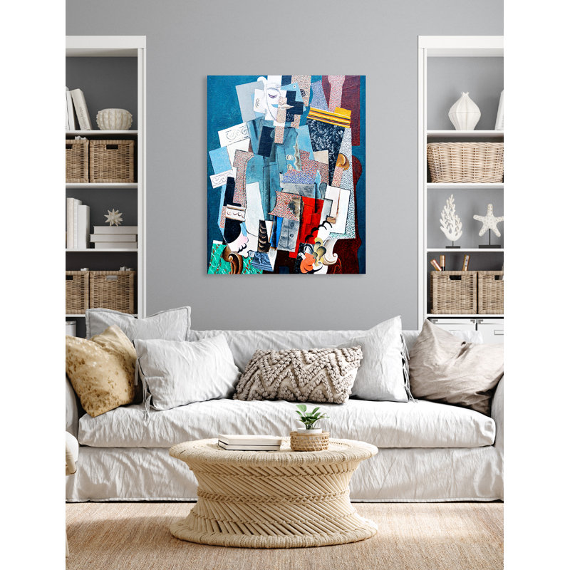 Reproduction d'art «Man with tuyau» par Pablo Picasso, estampe numérique sur toile de coton pour décoration intérieure