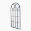 Miroir arqué pleine longueur 34 x 65,5 po avec motif de vitre noir et doré