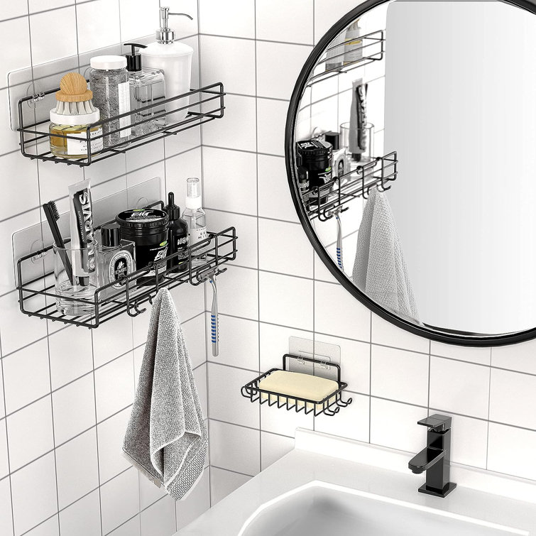 Shower Caddy Bathroom Shelf, No Drilling Traceless Adhesive