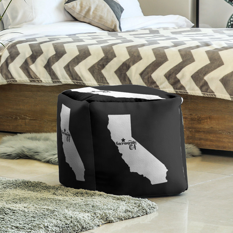 Repose-pieds cubique sacramento california, Noir