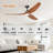 Aevon 60" Indoor Modern Ceiling Fan with Solid Wood Blades, LED Light and Remote