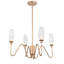 Lustre moderne doré 4 lumières avec abat-jour en verre géométrique transparent