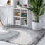 Tapis gris / blanc en polypropylène tissé à la machine Liddle-815240173