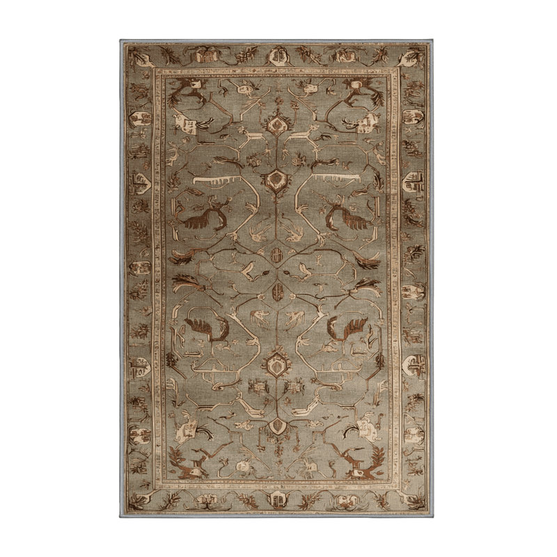 Machine Washable Persian Brown Area Rug, Runner 2' x 5'