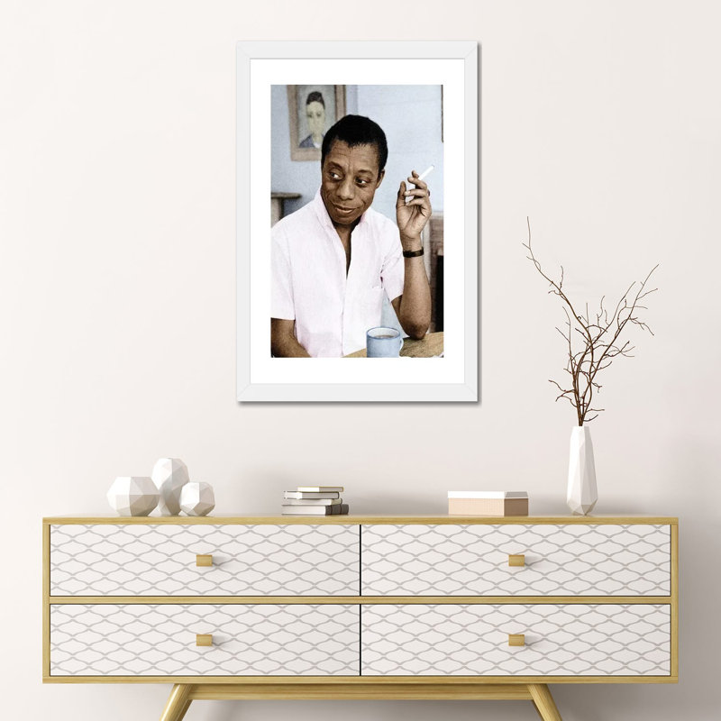 James Baldwin (1924-1987) par Granger-impression, Papier encadré blanc, Blanc, H 24 po x l 16 po x P 1 po