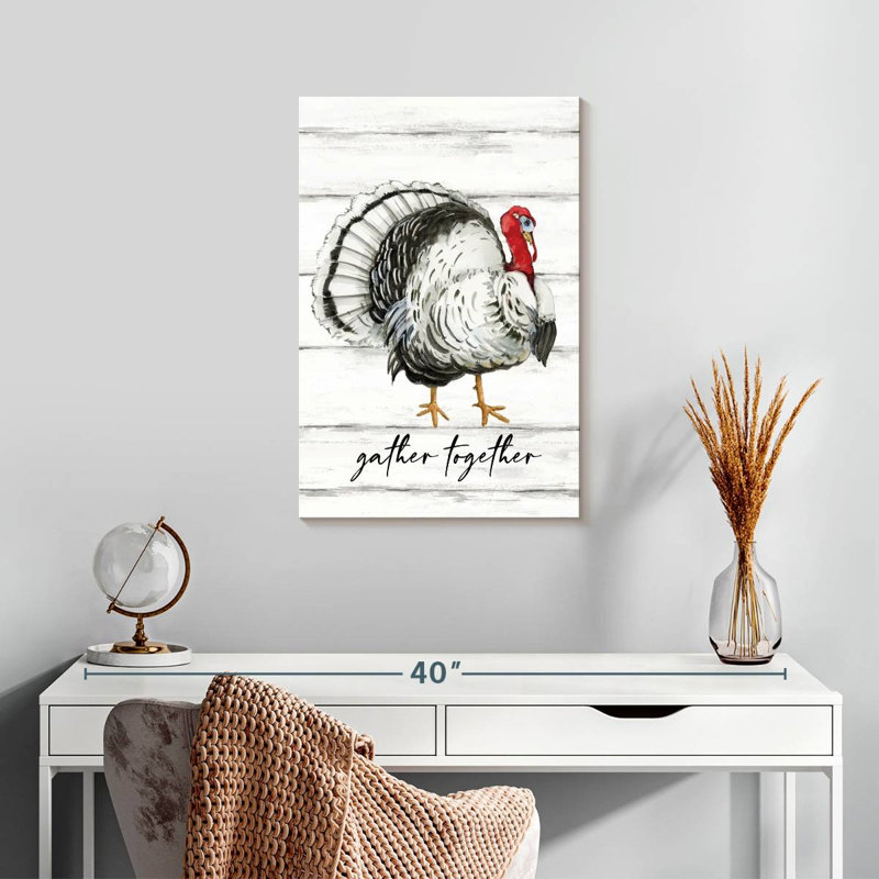 Black And White Turkey Wall Sign, 24" H x 16" W