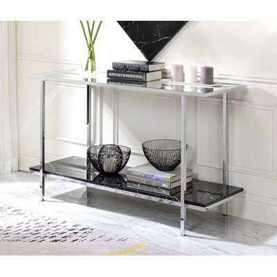 Ahmet 48'' Glass Top Console Table