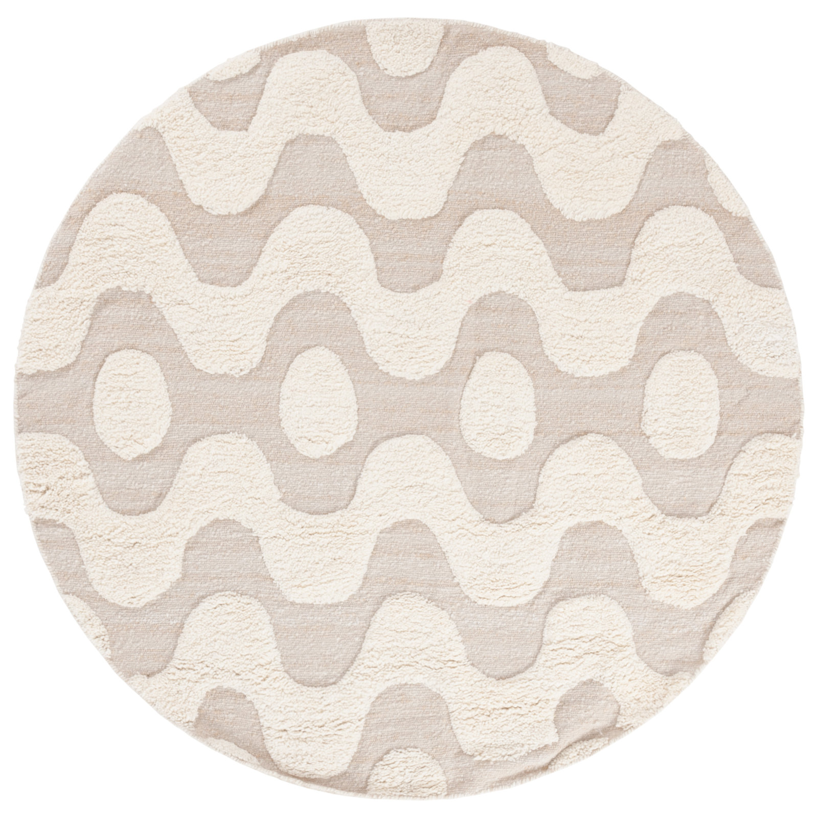 Mullen Hand-Woven Geometric Rug, Round 6'