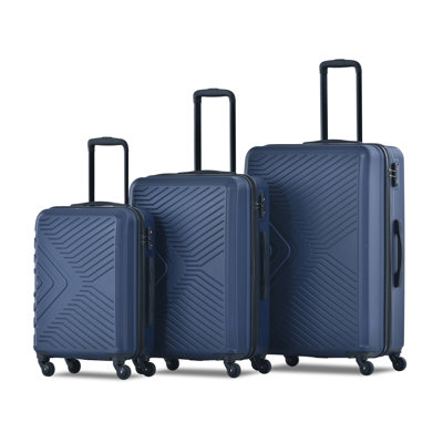 Luggage sets 3 Piece,Suitcase Set with Spinner Wheels,TSA Lock,ABS Hard shell Luggage Sets,Lightweight Travel Suitcase Sets,20/24/28 inch,Navy