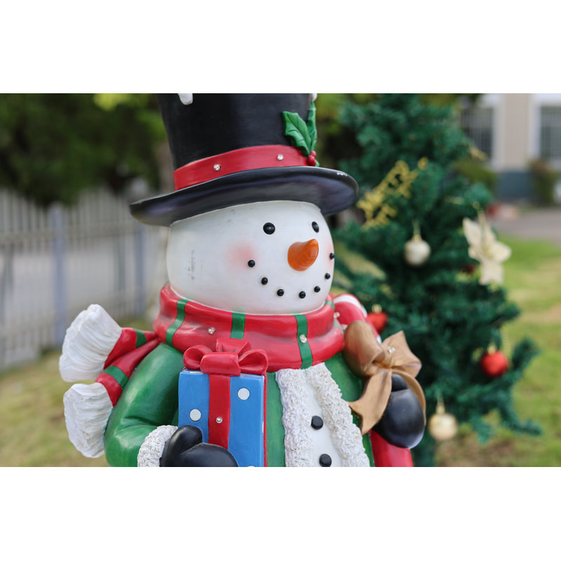 Snowman Statue with LED Lights Lighted Christmas Decor Battery Operated Indoor Use Only