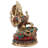 Handcrafted Brass Goddess Lakshmi Statue with Inlay, 9 in. Seated Figure, Traditional Hindu Devotional Sculpture for Home Altar & Meditation Room