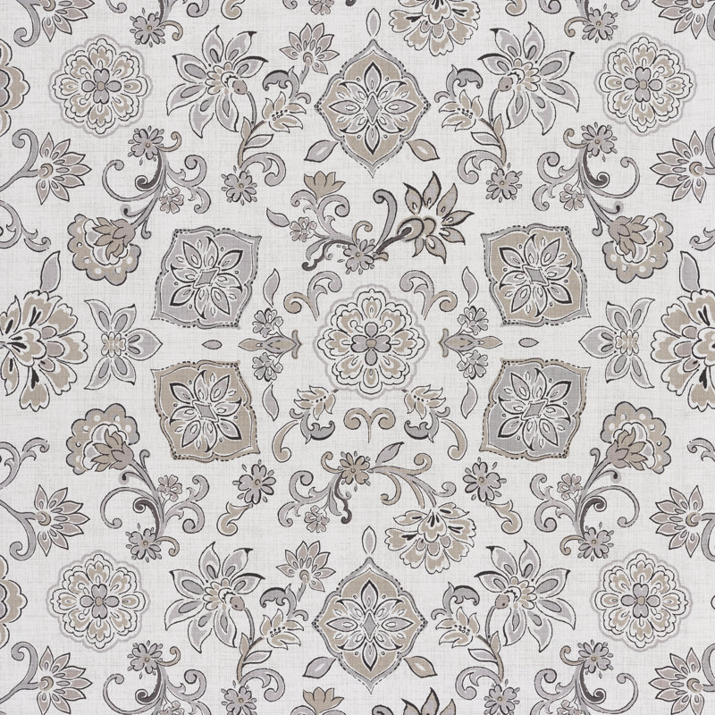 Chelsea Gray Floral Polyester 84" Window Panel Pair