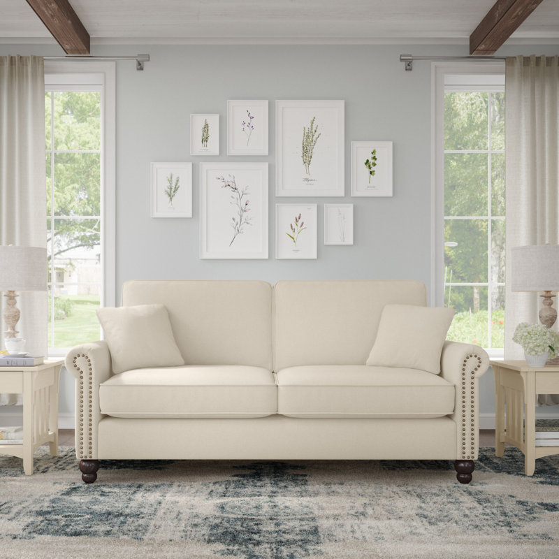 Canapé Angilee Coventry 73W, H 35,75 po x l 73,03 po x P 33,46 po, Crème, crème